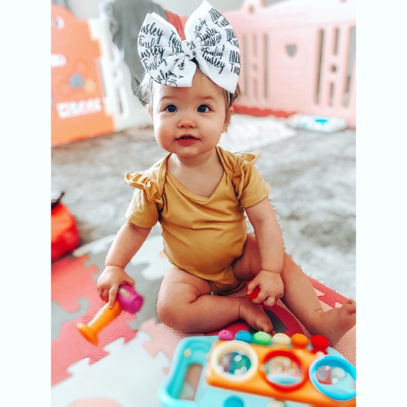 Mustard Onesie with Ruffle Sleeves 6-12 Months - Picture 1 of 1